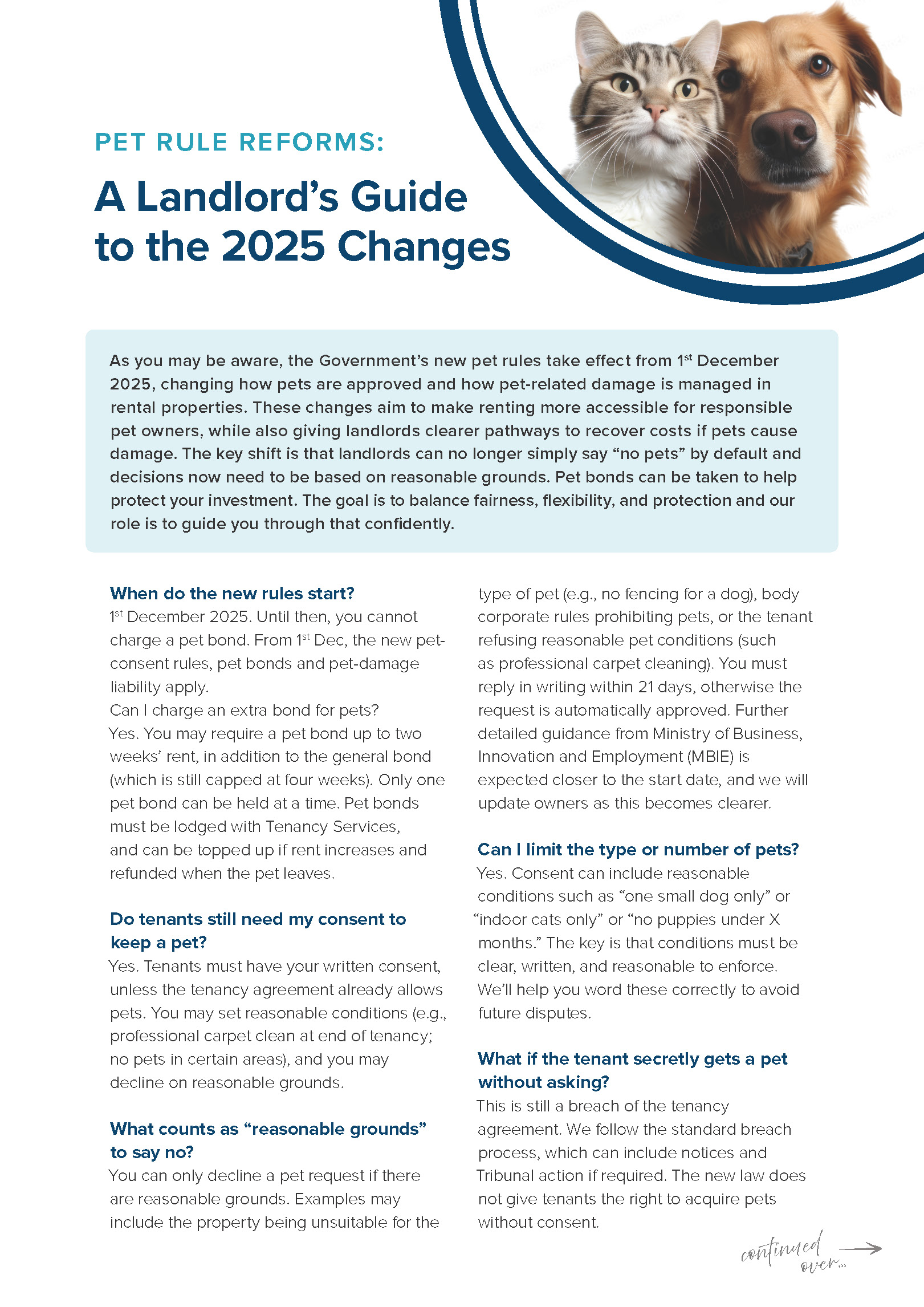 Pet Rule Reforms: A Landlord’s Guide to the 2025 Changes